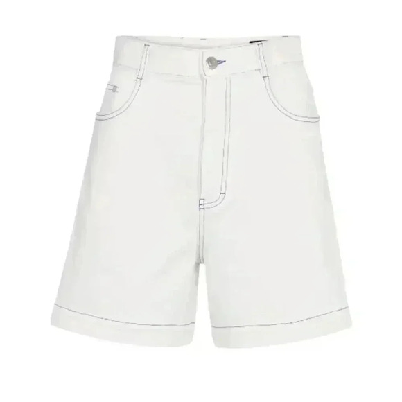 STELLA MCCARTNEY 23 Old Bond Street London Denim Shorts In White Wash - Picture 5 of 8